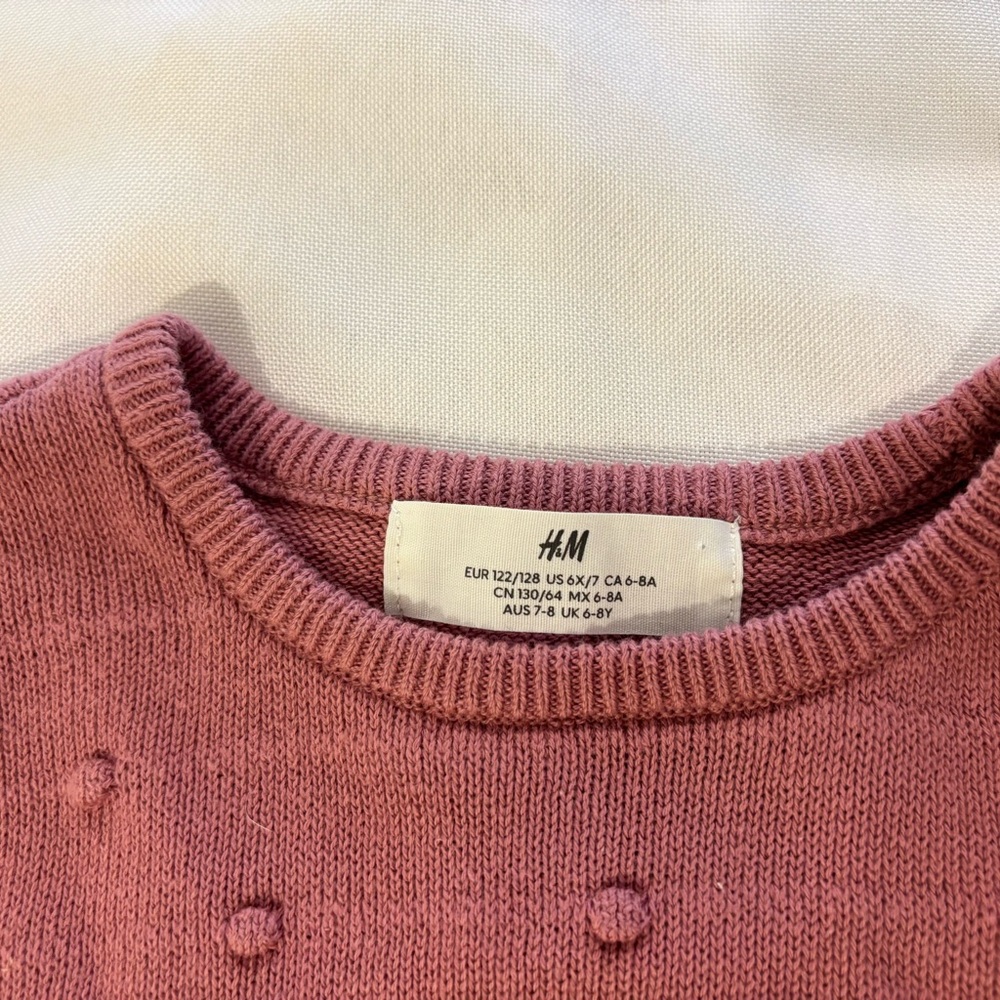 H&M‎ Girl’s Sweater Dusty Rose Size 6x/7 - Picture 2 of 5